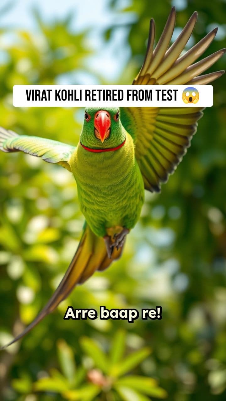 विराट कोहली ने टेस्ट से रिटायरमेंट ले लिया 😭 तोता हुआ गुस्सा 🦜💔