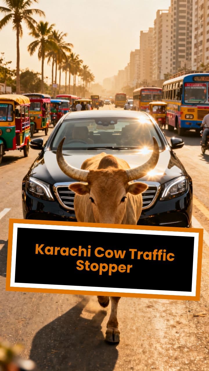 Karachi Cow Traffic Stopper