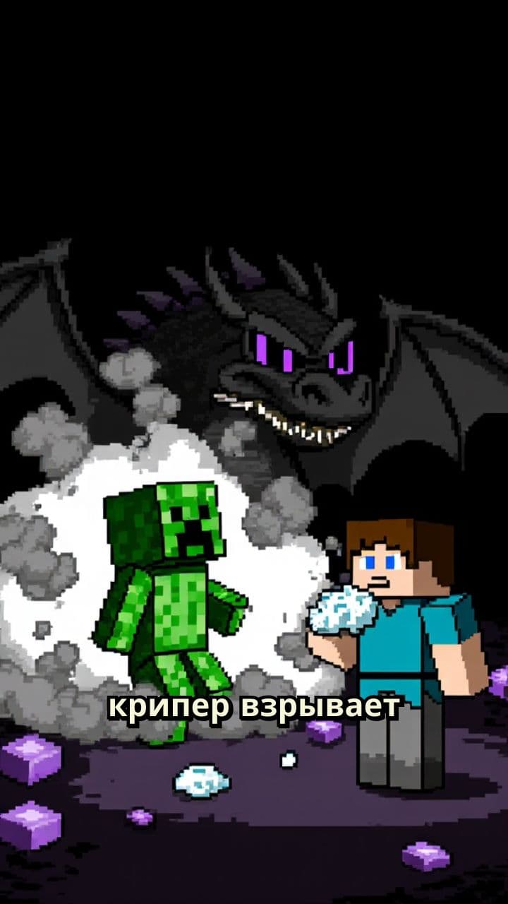 Крипер и Эндер Дракон