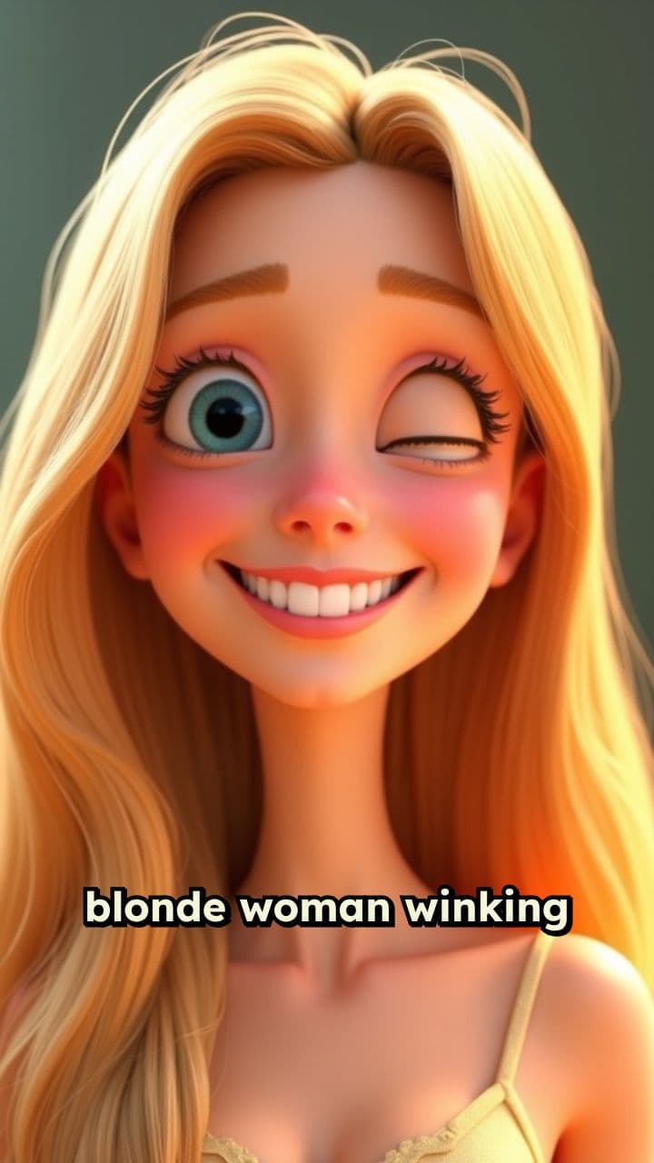 Winking Blonde Woman