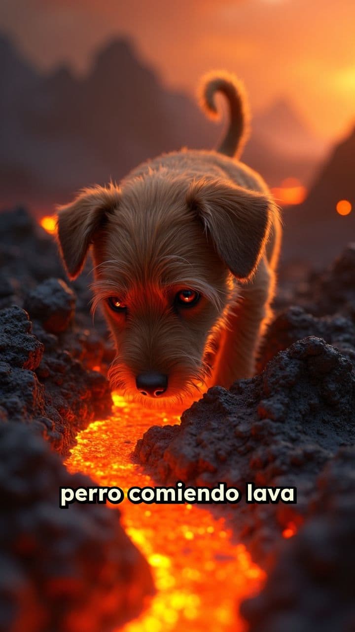 Perro y lava: un momento inusual
