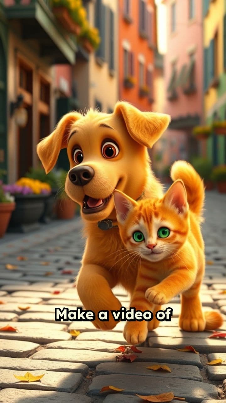 Cute Dog and Cat Street Showdown