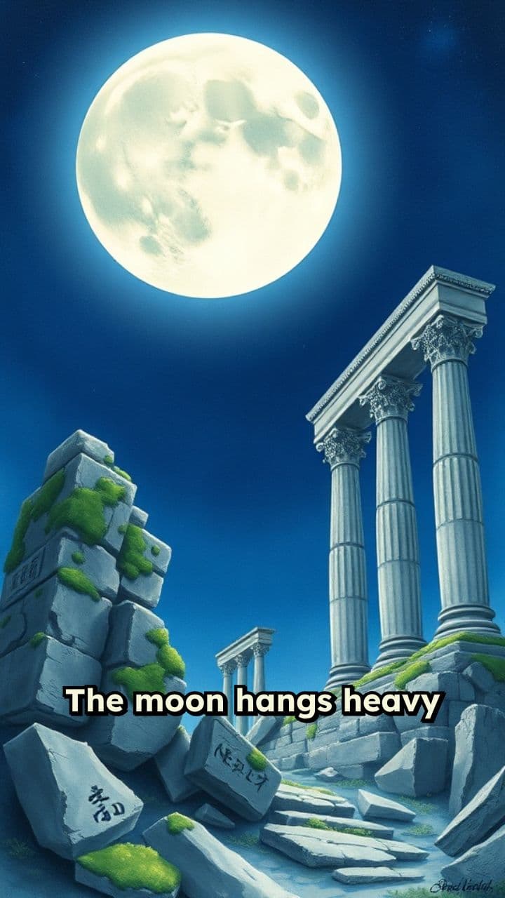 Haunting Ruins Under Moonlight