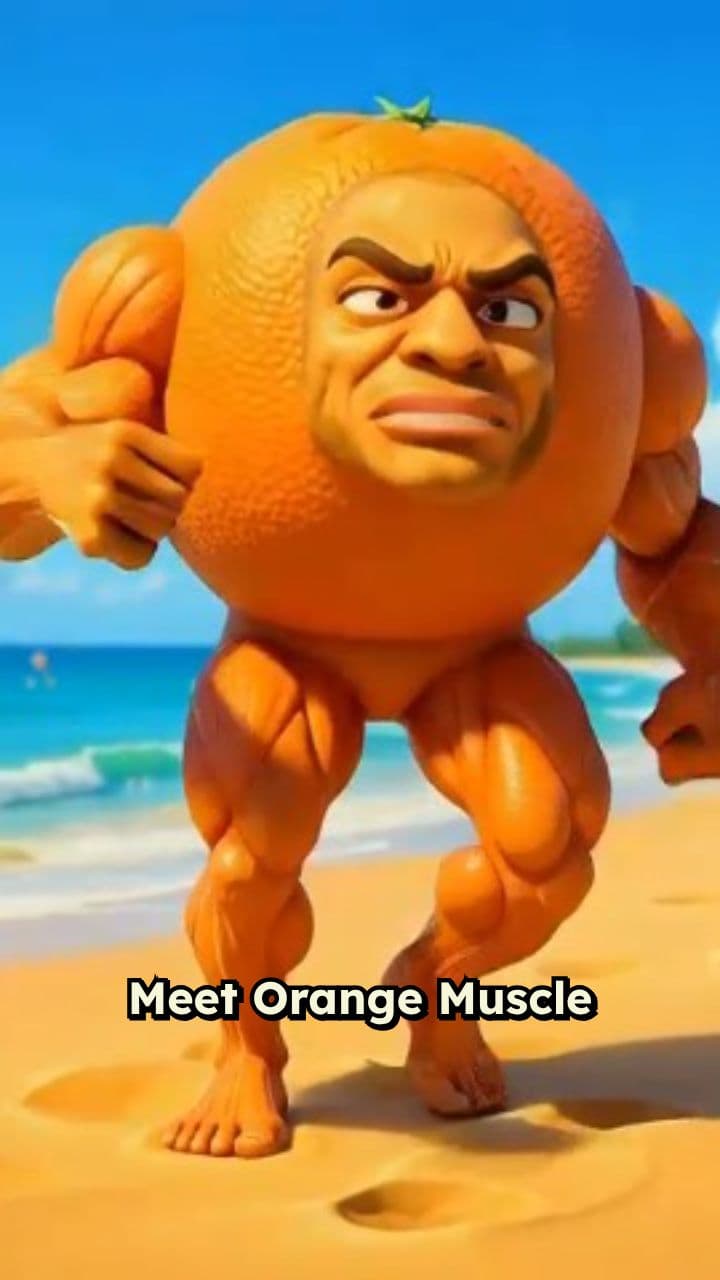 Orange Muscle Buddy's Beach Adventure
