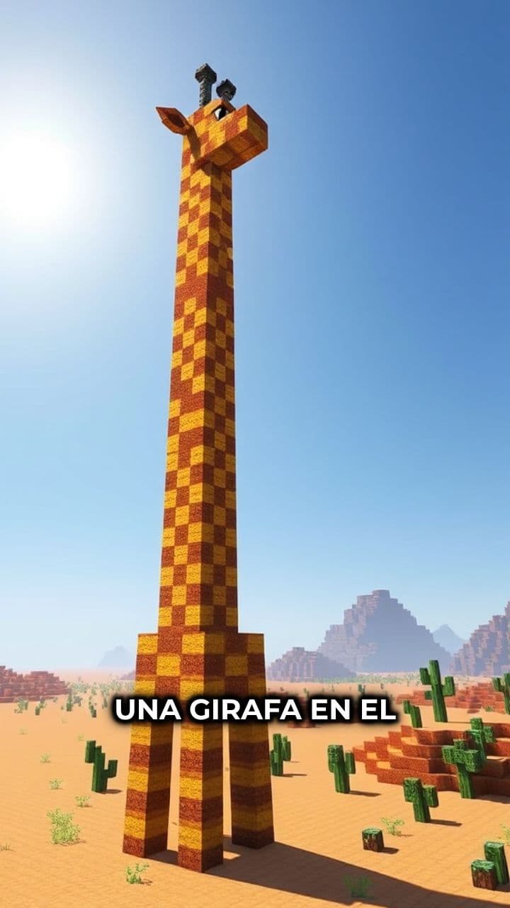 La girafa y el tronco de palmera