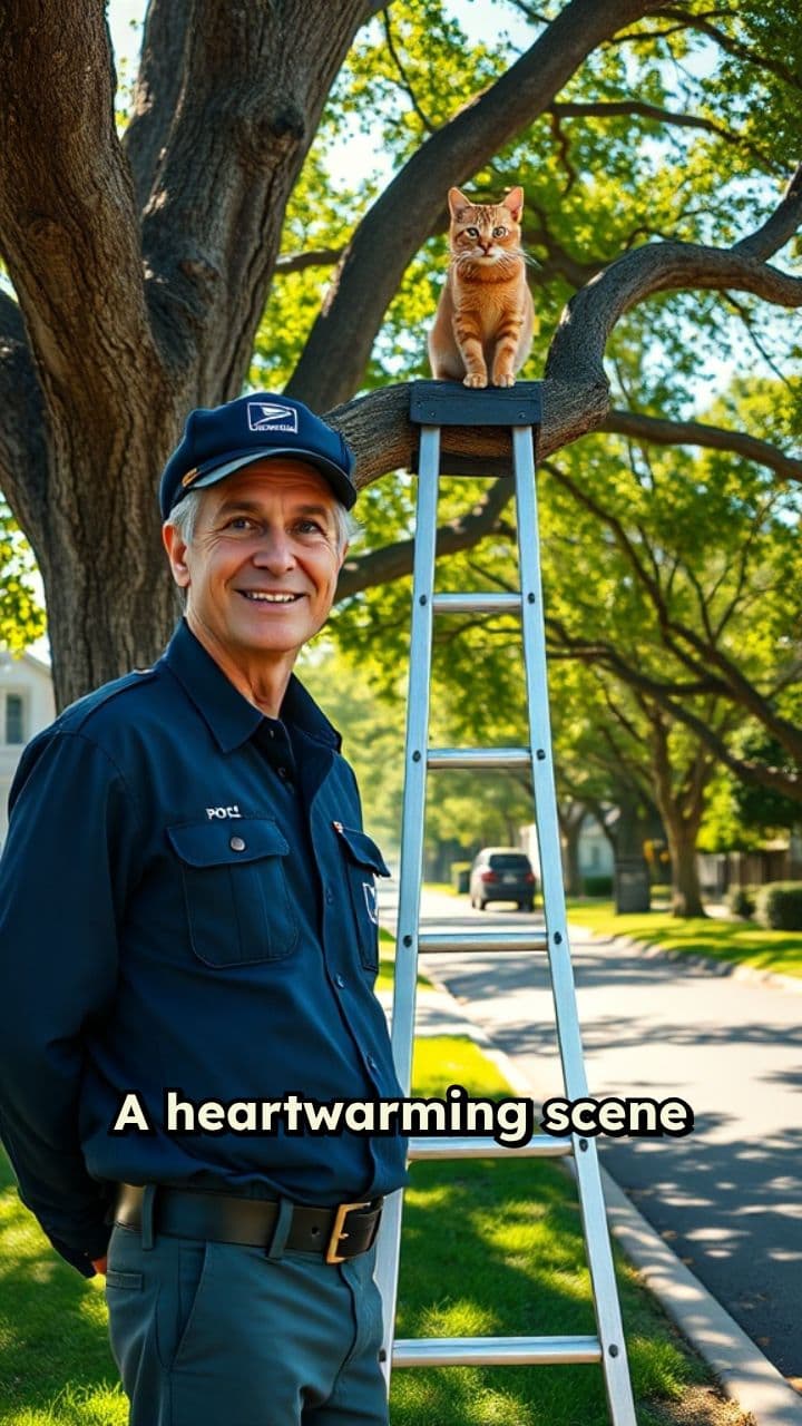 Mailman Rescues Cat from Tree