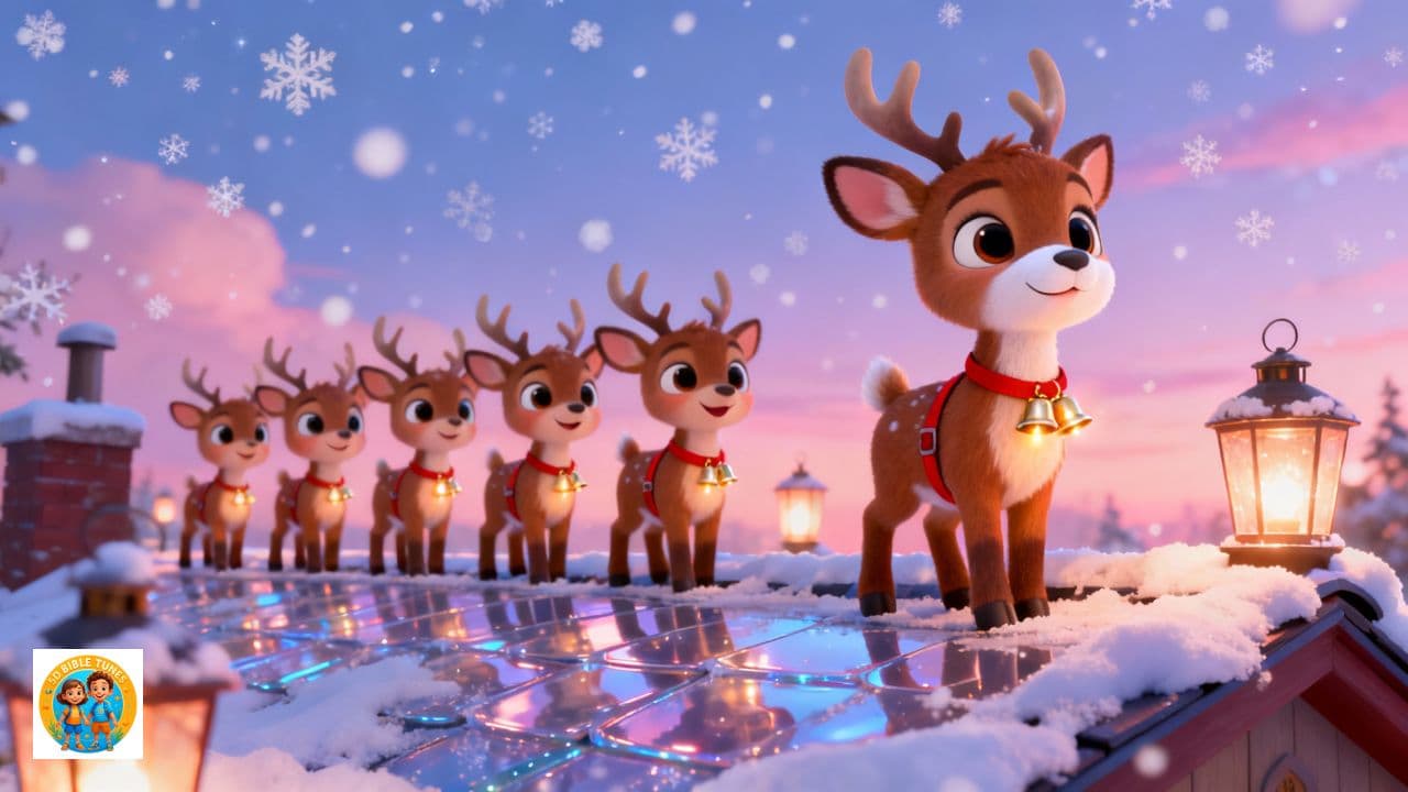 Reindeer Team's Joyful Christmas Flight