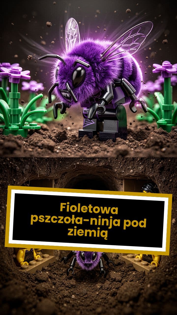 Fioletowa pszczoła-ninja pod ziemią