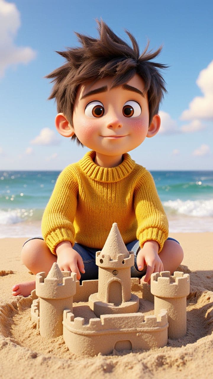 Selfie con tiburón y castillo destruido