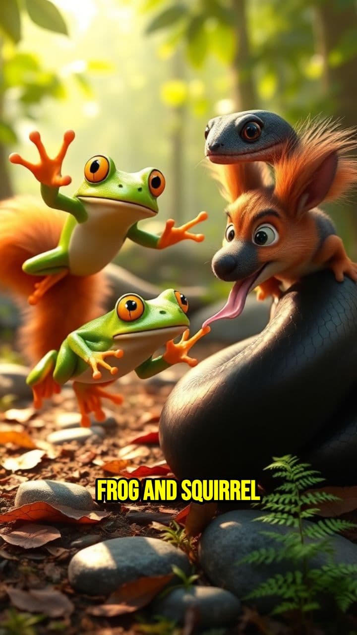 Frog and Squirrel vs. Black Snake