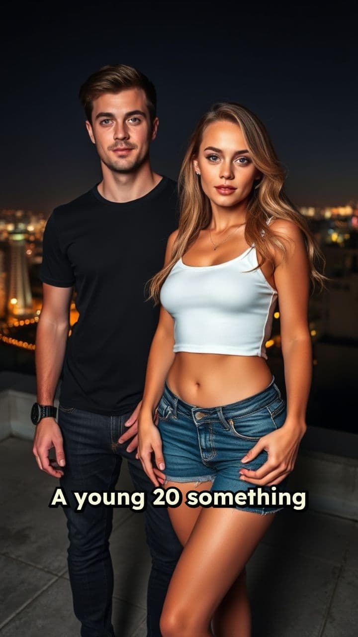 Rooftop Revelry Under Moonlight