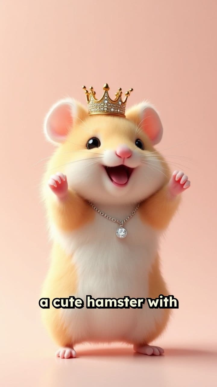 Hamster ballant amb corona i collaret