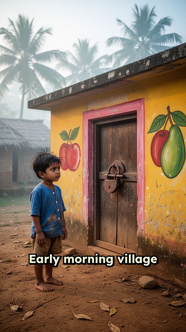 Locked Anganwadi at Dawn
