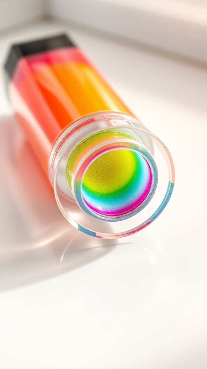 Regenbogen-Lipgloss Experiment