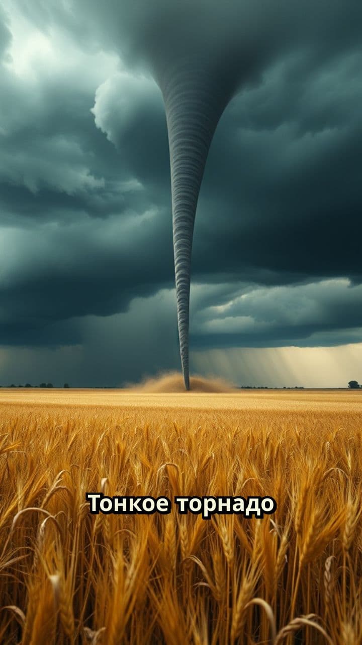 Тонкое торнадо в поле