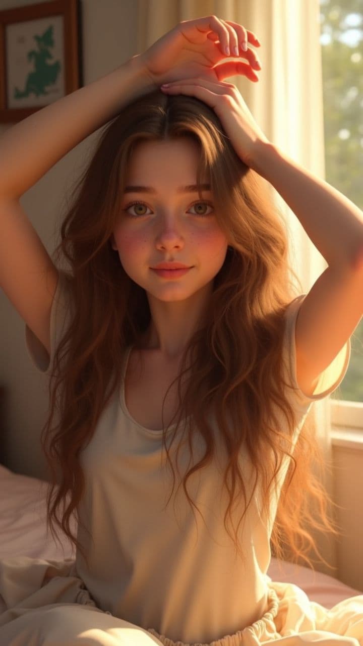 ילדה שמחה ואוהבת את עצמה