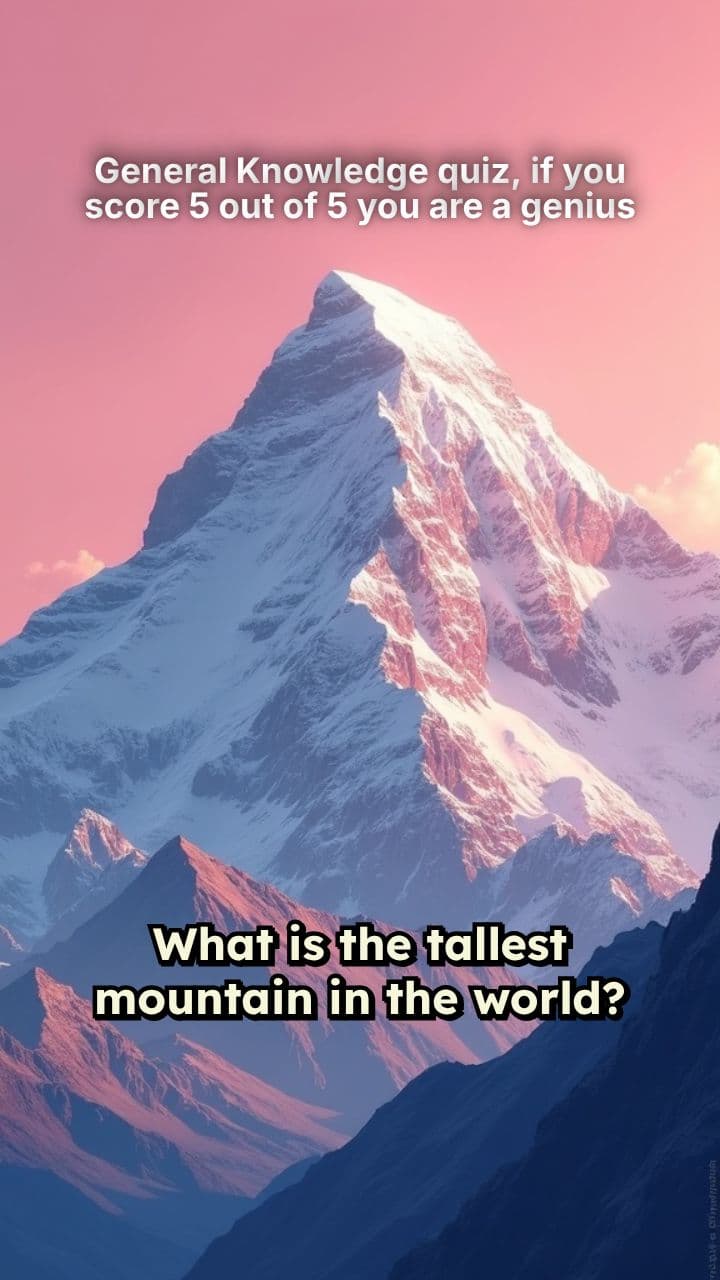 General Knowledge quiz, if you score 5 out of 5 you are a genius