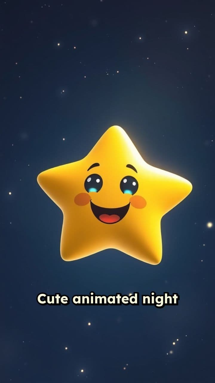 Smiling Star in a Dreamy Night Sky
