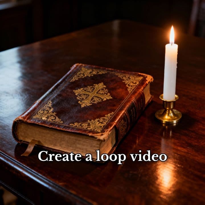 Looping Candlelight Bible Scene