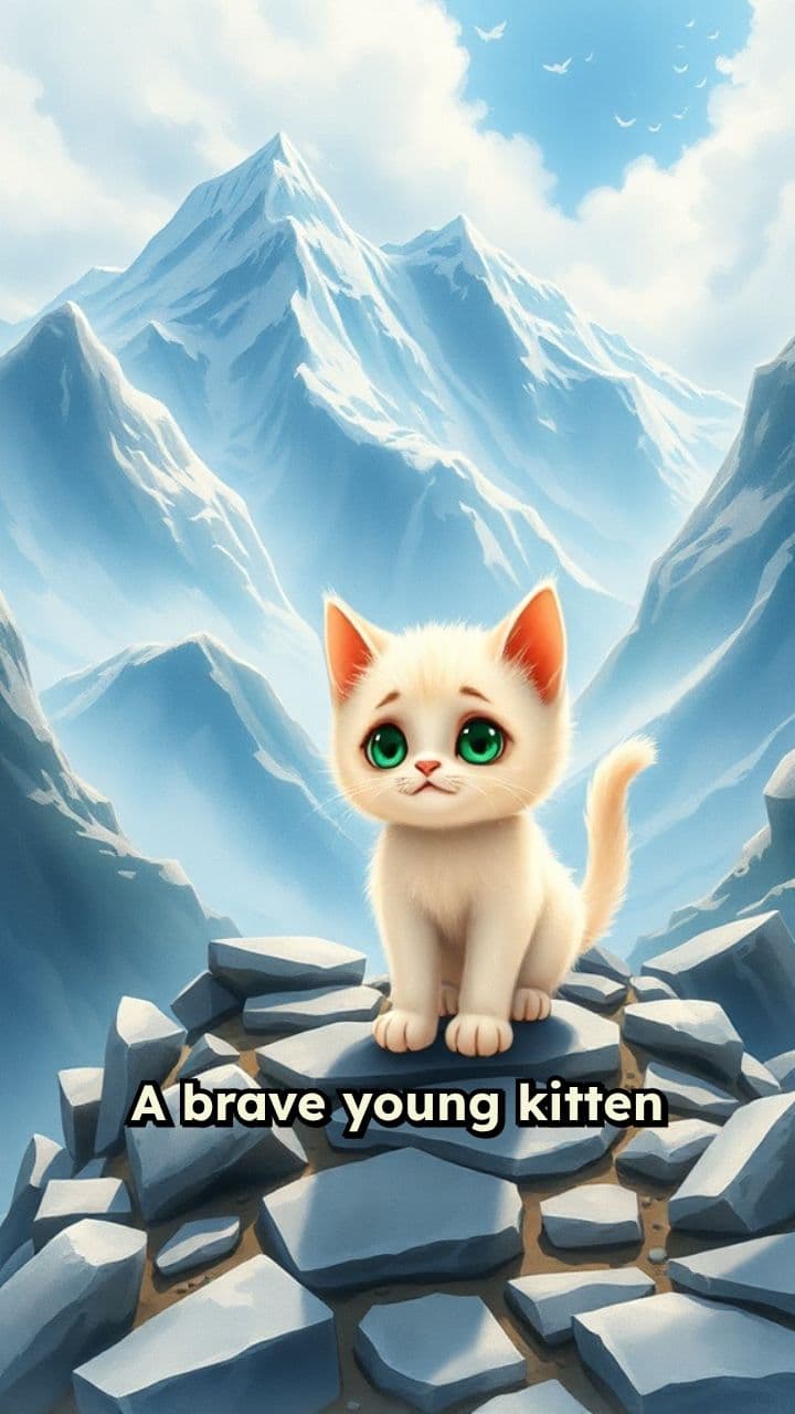 Courageous Kitten on a Rocky Path