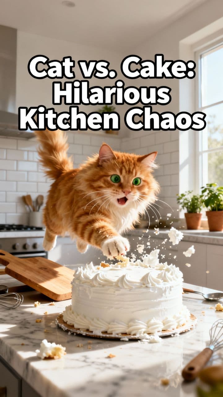 Cat vs. Cake: Hilarious Kitchen Chaos