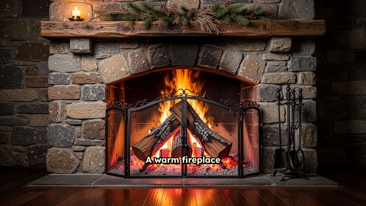 Cozy Winter Fireplace Ambience