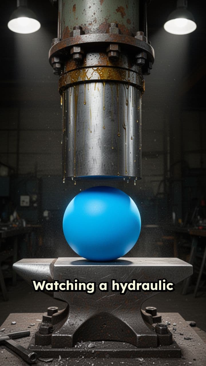 Rubber Ball vs Hydraulic Press Slow-Mo