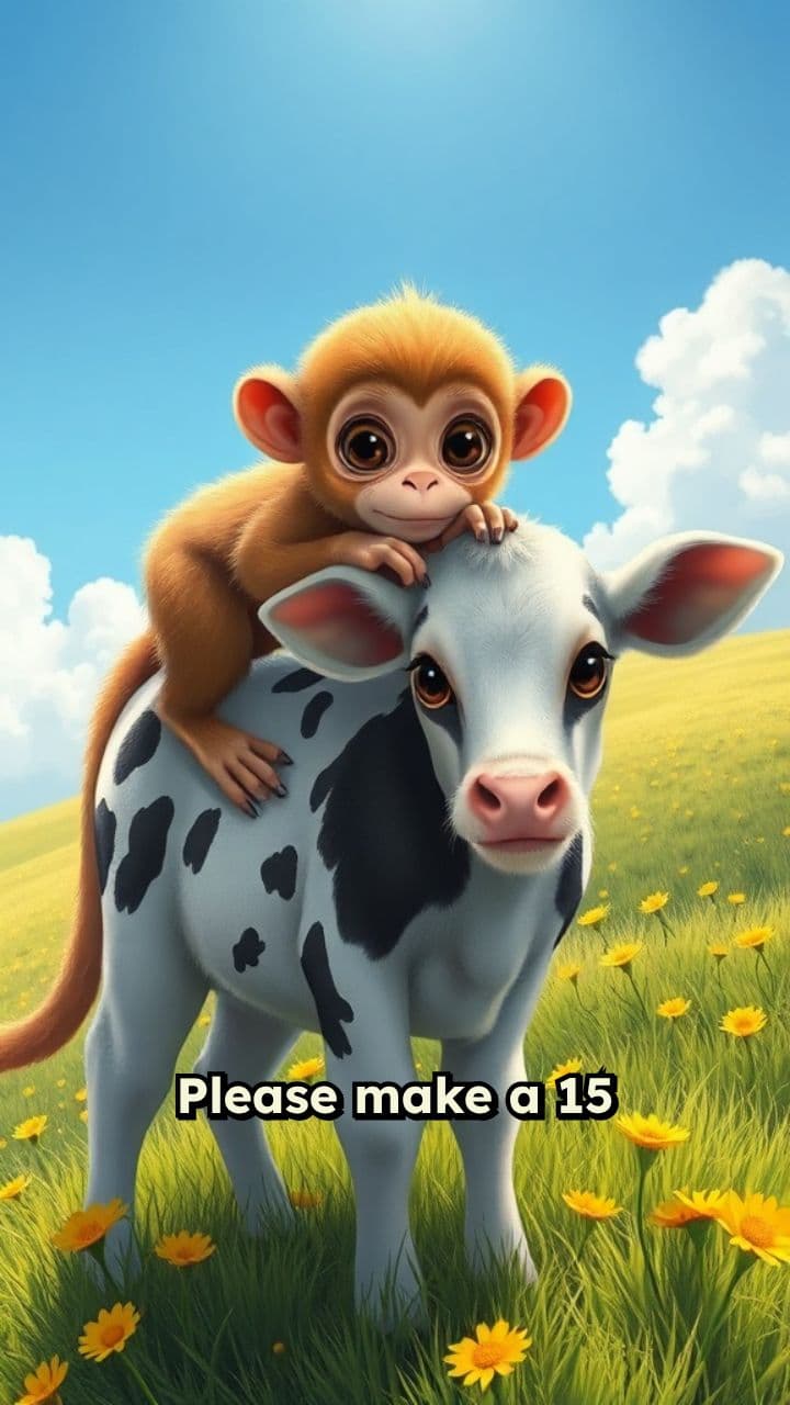 Monkey and Calf Playtime