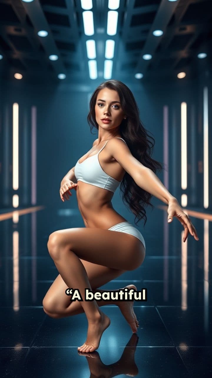 भव्य नृत्यांगना का अल्ट्रा-यथार्थ चित्रण