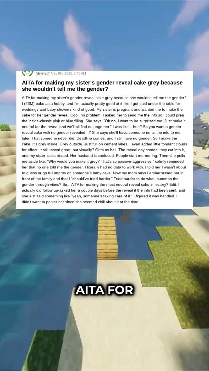 Sister Upset Over Grey Gender Reveal Cake