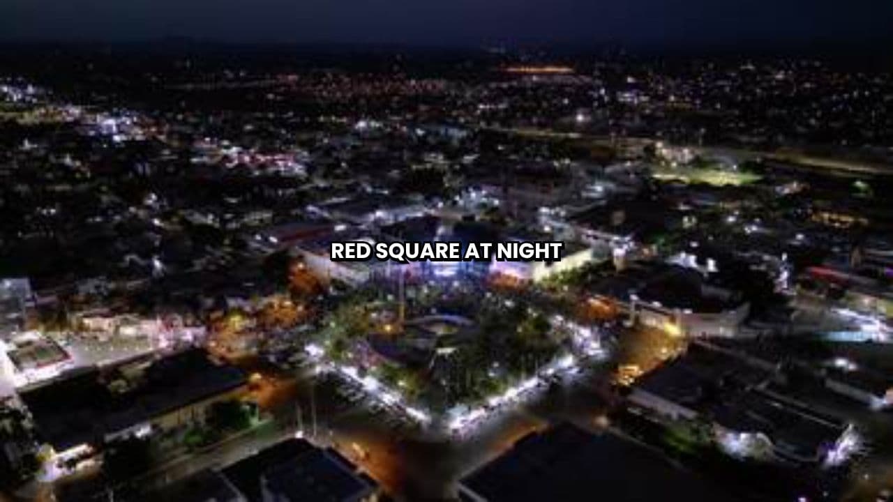 Red Square Aglow from Above