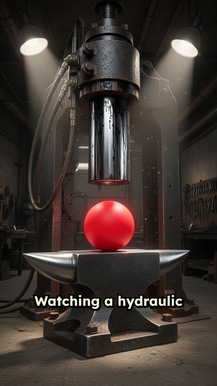 The Physics of Destruction: Rubber vs. Hydraulic Press