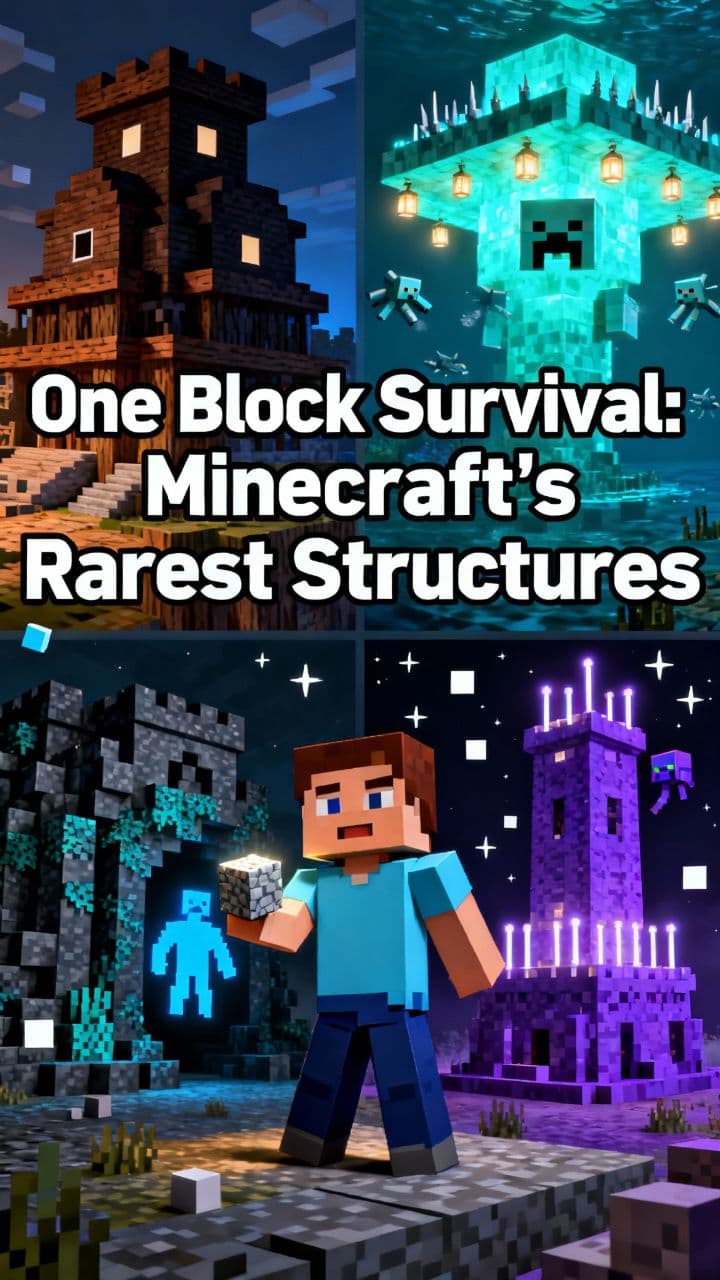 One Block Survival: Minecraft's Rarest Structures