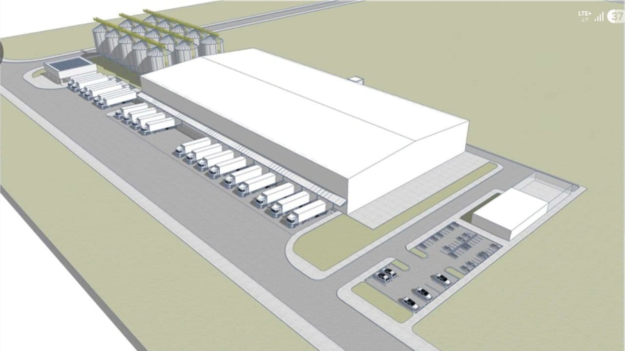 Modern Coffee Processing Plant Aerial View