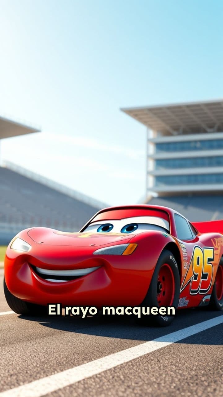 Rayo McQueen moviendo los labios en pista