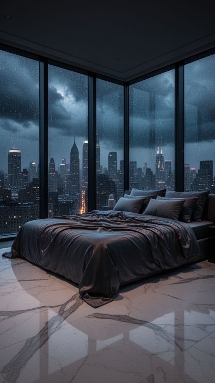 Luxury Penthouse Rainy Night Ambience