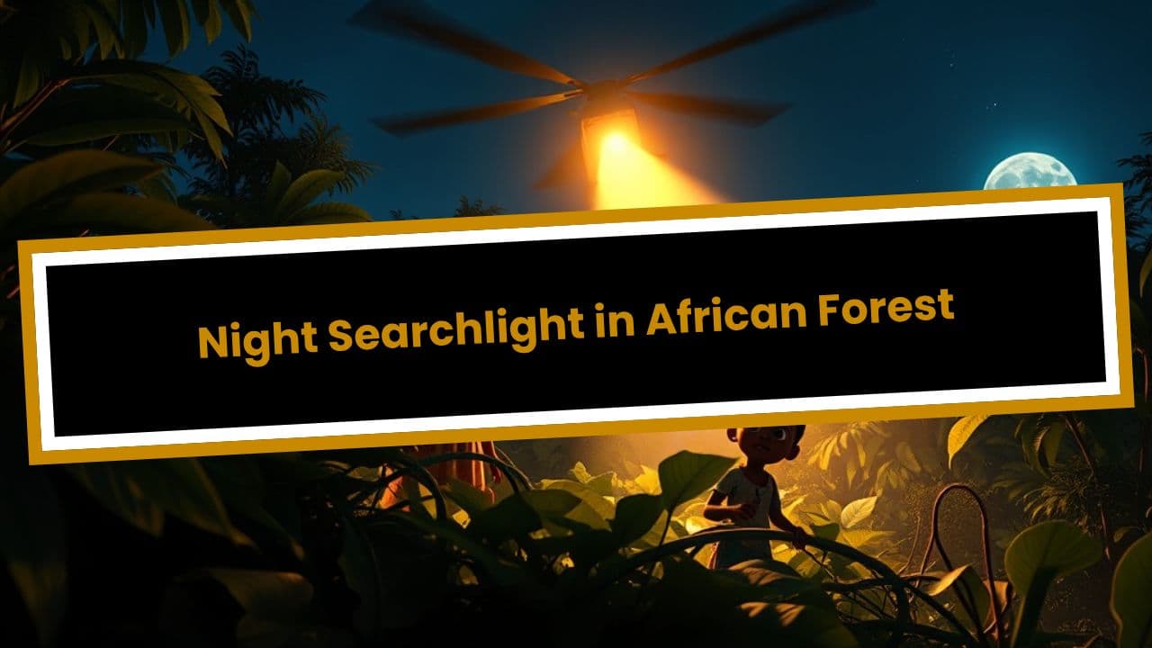 Night Searchlight in African Forest