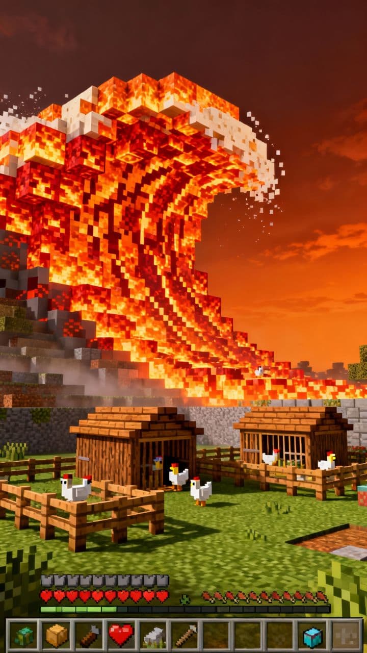 Saving Chickens from Lava Tsunami