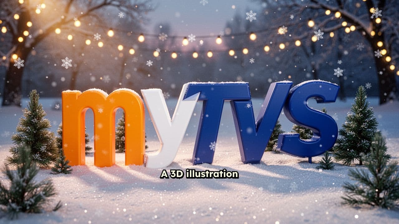 Festive 3D myTVS Christmas Logo