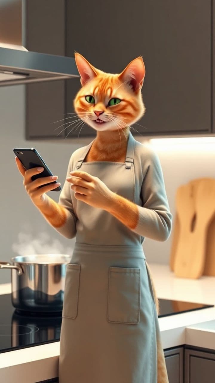 O Jantar Distraído da Mamãe Gata