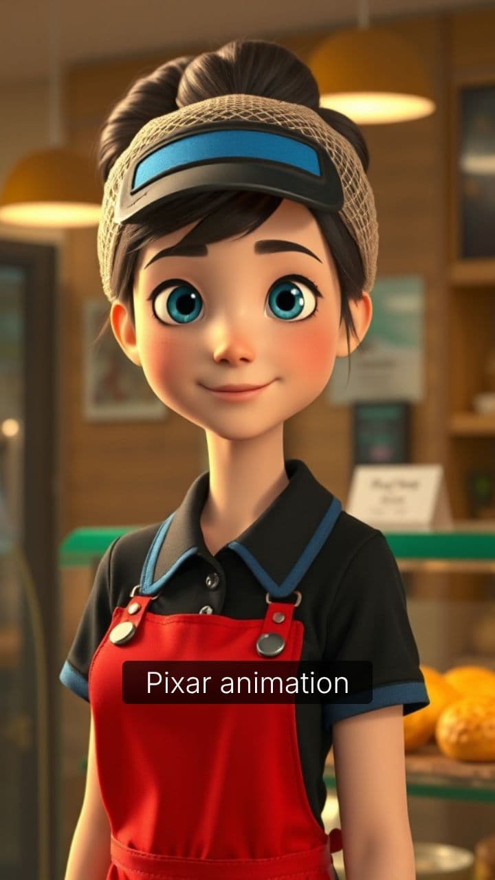 Exhausted Bakery Trainee Behind Counter