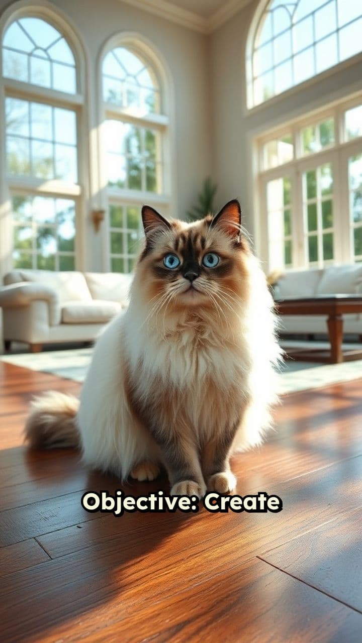 Elegant Cat Playtime in a Stylish Home