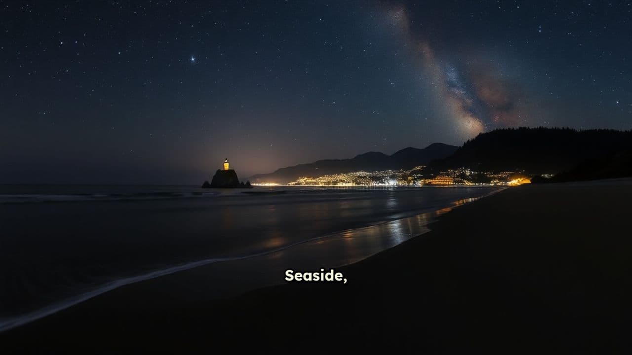 Silent Triangular Aircraft Over Seaside