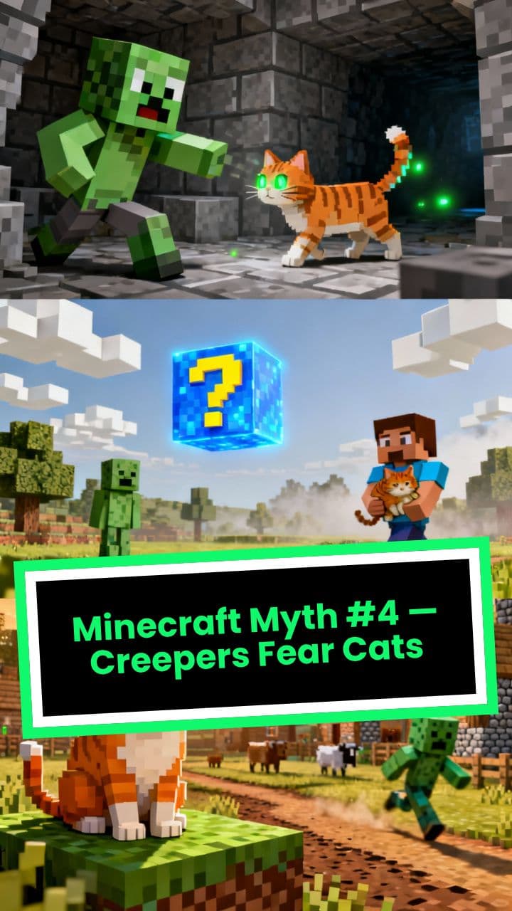 Minecraft Myth #4 — Creepers Fear Cats