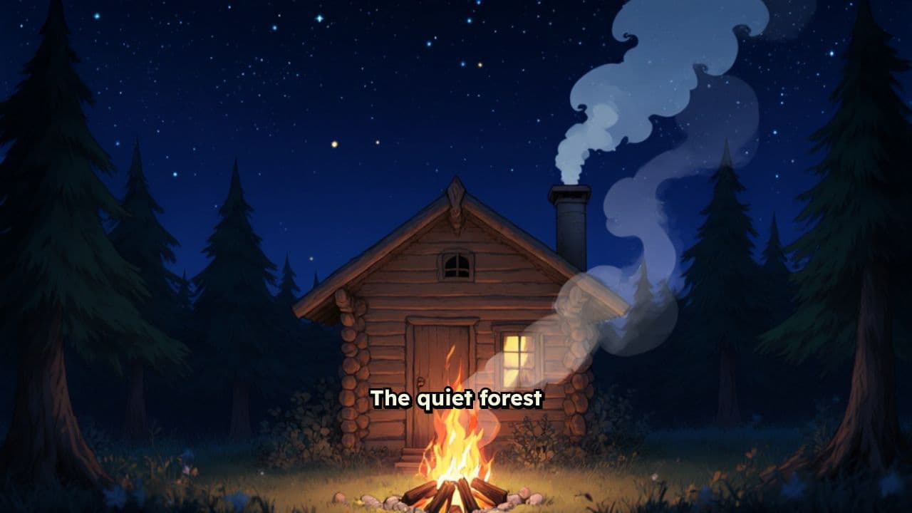 Forest Cabin Night