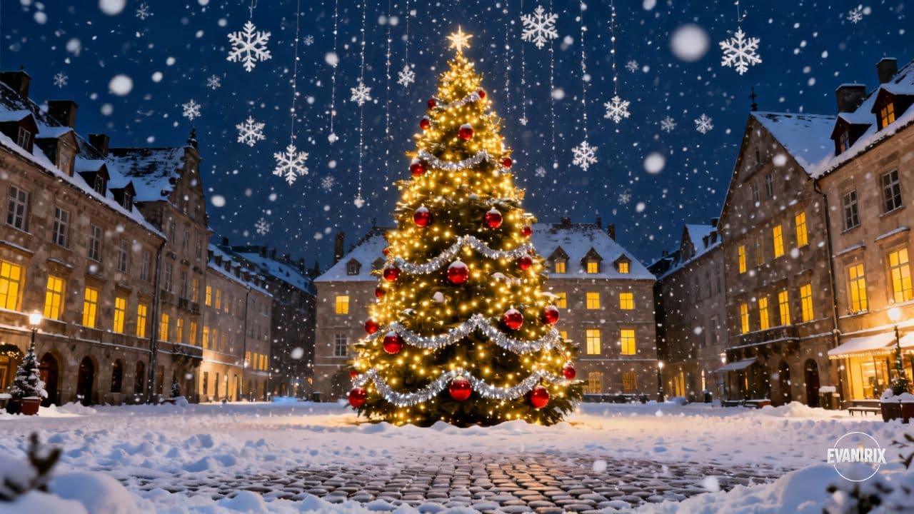 Peaceful Snowy Christmas Squares