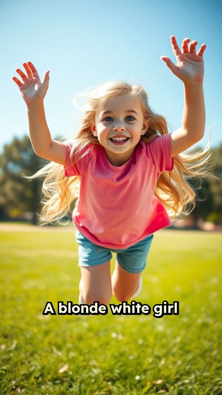 Blonde Girl Jumping