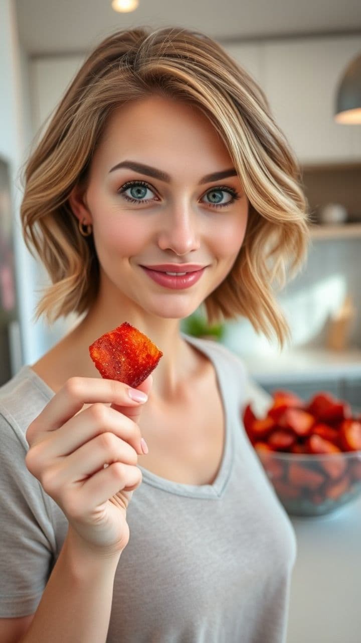 Sorprendente assaggio di chips di fragola