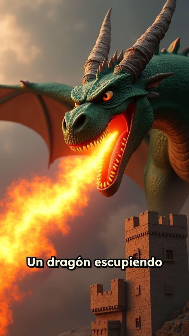 El dragón y el castillo en llamas