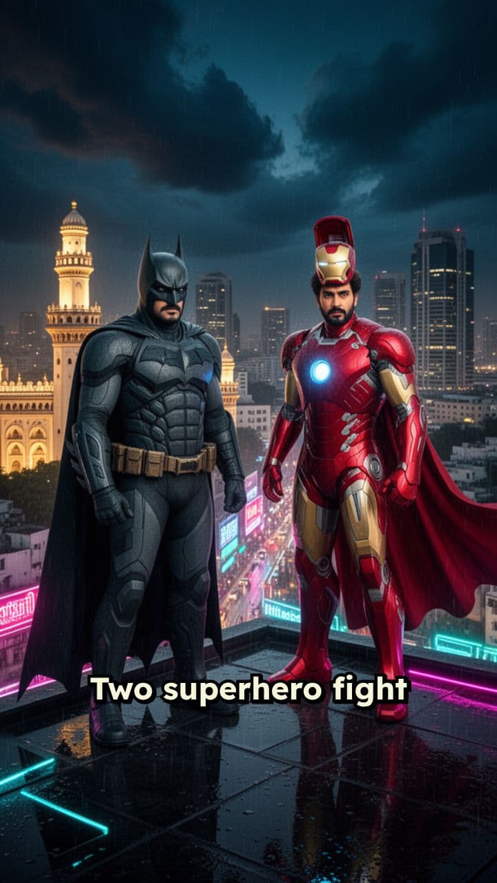 Batman vs Iron Man in Hyderabad